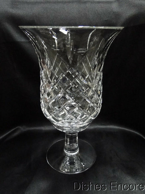 Clear w/ Vertical & Criss Cross Cuts: Hurricane Lamp & Globe 10.75" As Is MG#125
