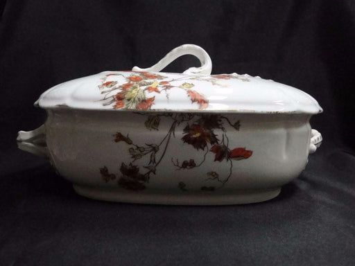 Schwalb Brothers (BSM), Coral Flowers: Oval Covered Serving Bowl w/ Lid, 9 3/8"
