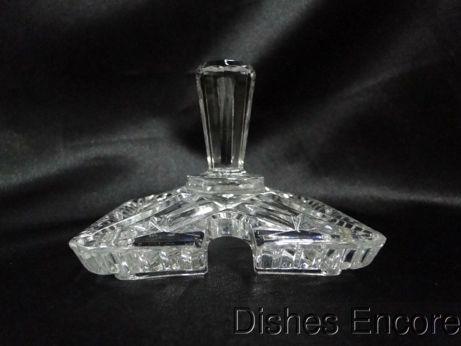 Clear w/ Oval & Cross Hatch Cuts: Square Jam/Jelly Jar w/ Lid, As Is --  MG#169