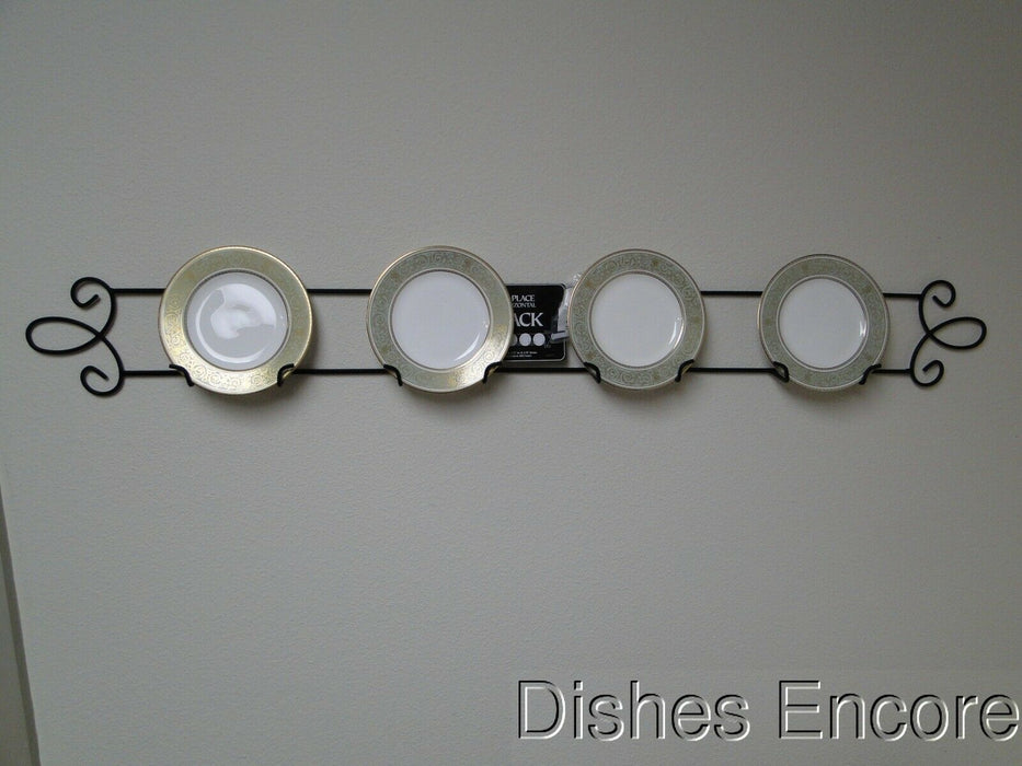 Tripar Augusta Horizontal Black Display Rack for Four 6 1/2" - 8 1/4" Plates 45"