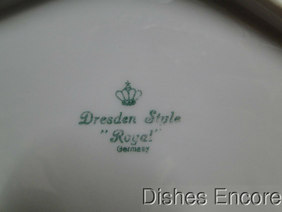 Dresden Style Royal, Floral & Gold Scrolls: Diamond Shaped Relish, 9 1/4"