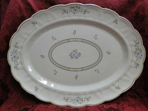 Royal Doulton Dorset, Blue Flowers, Tan Leaves & Trim: Platter, 16" x 12"