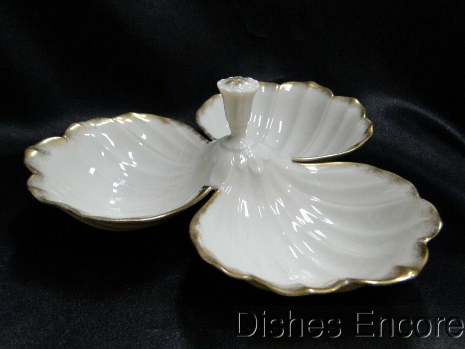 Lenox Greenbriar Collection, Gold: Leaf Shaped 3 Part Server Dish, 8 1/2"