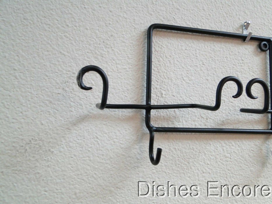 Bard's Horizontal Black Metal Display Rack for Four Cup & Saucer Sets, 26"