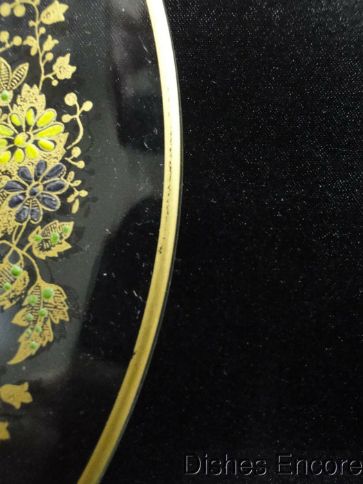 Clear w/ Gold & Multicolored Florals: Luncheon Plate (s), 8" -- CR#092