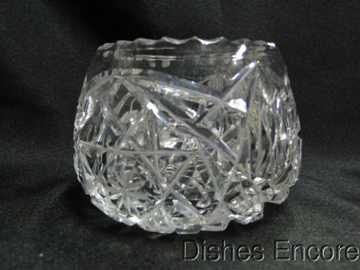 Clear w/ Cut Design, Thumbprint Edge: Rose Bowl, 2 3/8" x 3 5/8"  -- MG#113