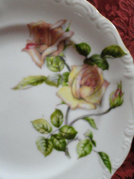 Ucagco Yellow Roses, Green Leaves, Embossed: Salad Plate (s), 7 3/8"