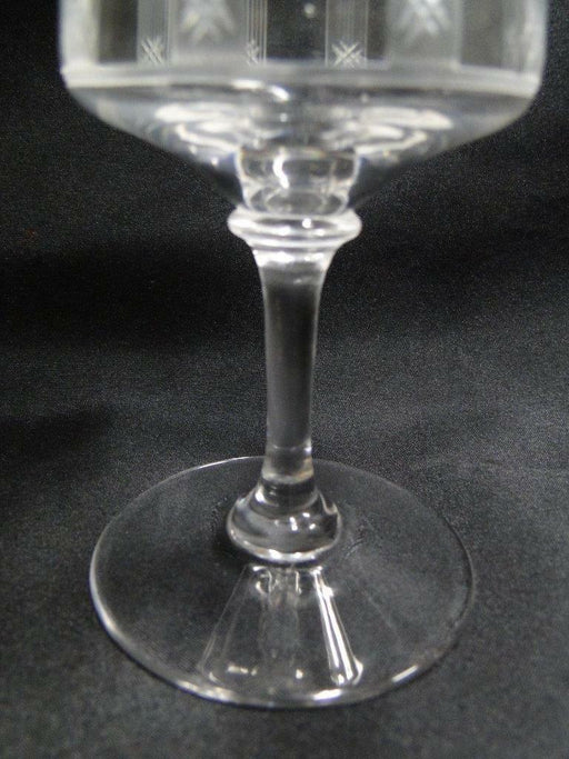 Hawkes 9-2, Cut Vertical Lines & X's: Water or Wine Goblet, 6 1/2" Tall