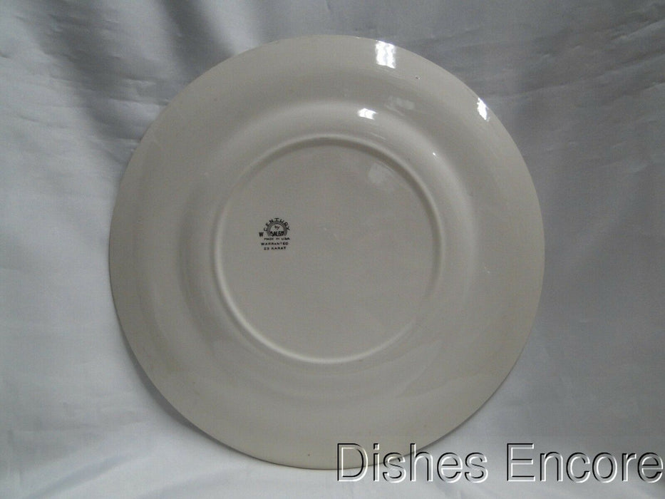 Salem Victorian Ladies, Red Rim, Scene, Century: Service Plate, 11" -- Crazing
