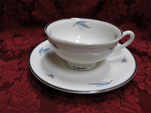 Syracuse Celeste, Blue Leaves on Rim, Platinum: Cup & Saucer Set (s)