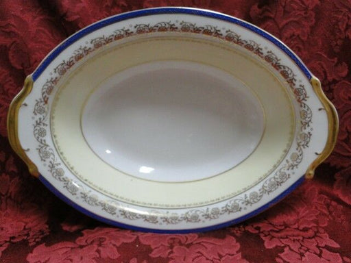 Shimokata Thin Blue Band, Gold Scrolls, Smooth: Oval Serving Bowl, 10 1/4"