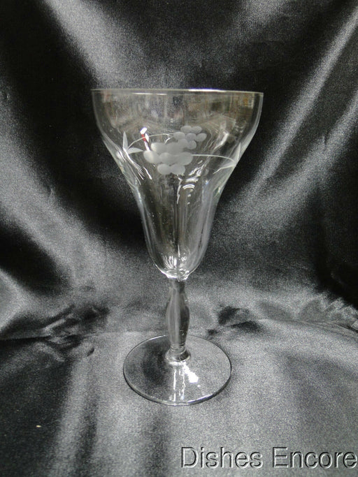 Etched Flowers & Leaves: Water or Wine Goblet, 6 5/8" - CR#016