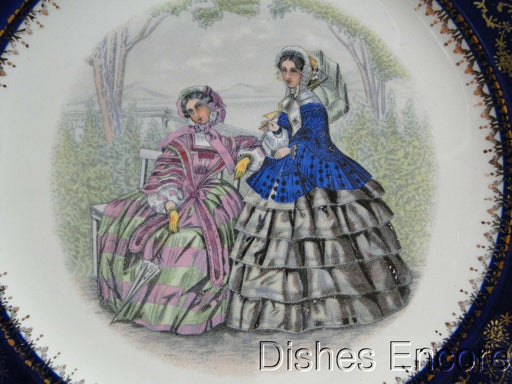 Salem Victorian Ladies, Blue Rim, Scene, Century: Service Plate, 11"