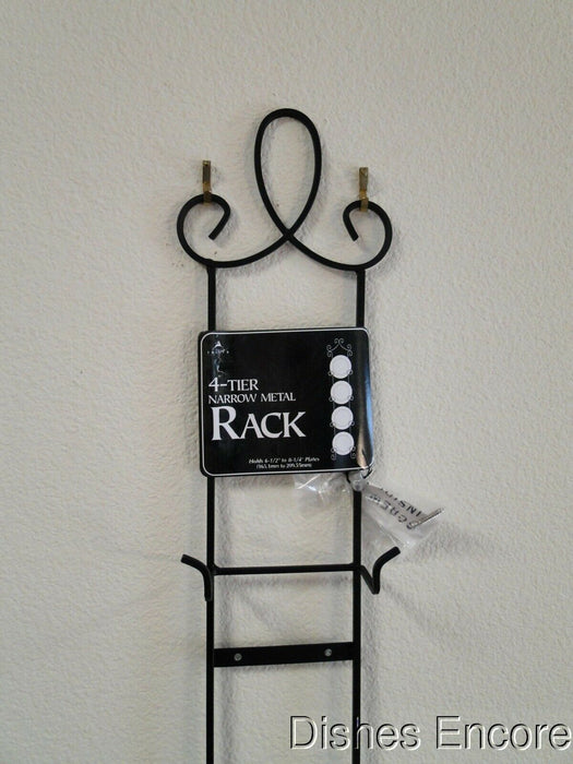 Tripar Augusta Vertical Black Display Rack for Four 6 1/2" - 8 1/4" Plates, 43"