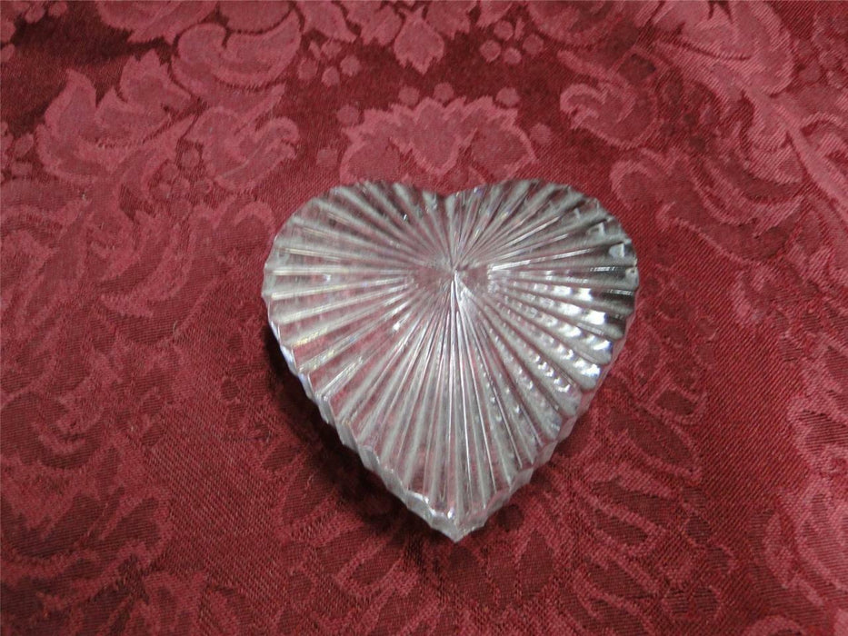 Waterford Crystal Paperweight: Clear Heart w/ Cut Ridges, Ridge Center, As Is