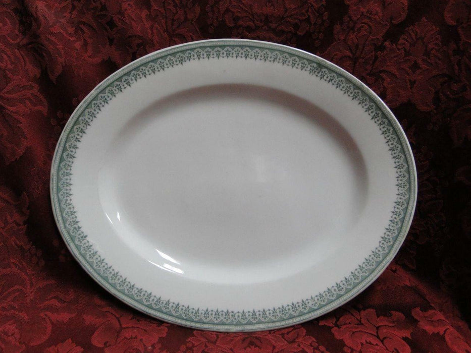 Tressemanes & Vogt TRV3, Green Geometric Rim, Gold: Oval Serving Platter 11 1/4"