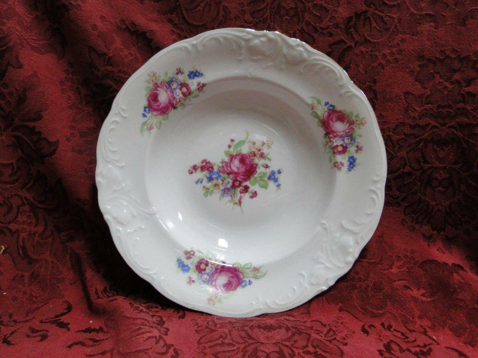 Wawel Anastasia, Floral Sprays, Embossed Scrolls: Rim Soup Bowl (s), 8 1/4"