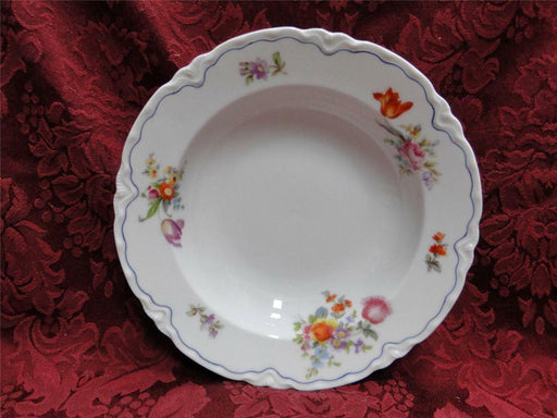 Krautheim/Franconia FR115, Floral w/ Blue Trim: Rim Soup Bowl (s), 7 1/2"