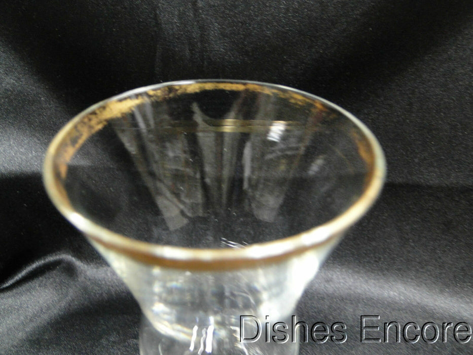 Clear w/ Double Gold Trim Gold Trim: Footed Juice, 4 3/4" Tall, As Is -- CR#093