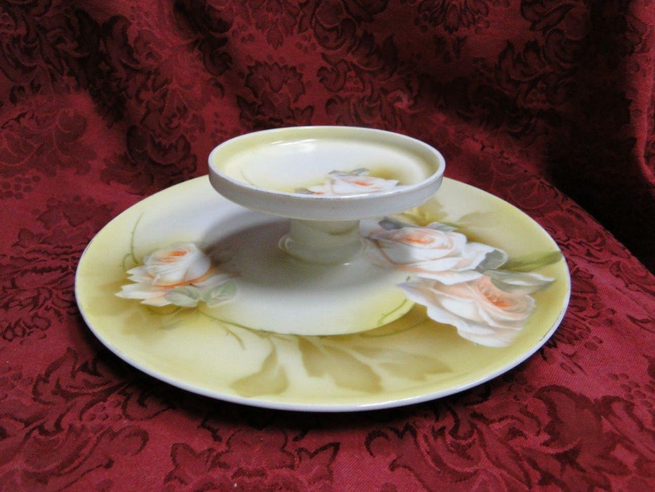 Reinhold Schlegelmilch Germany, White & Peach Roses: 2 Tier Serving Tray