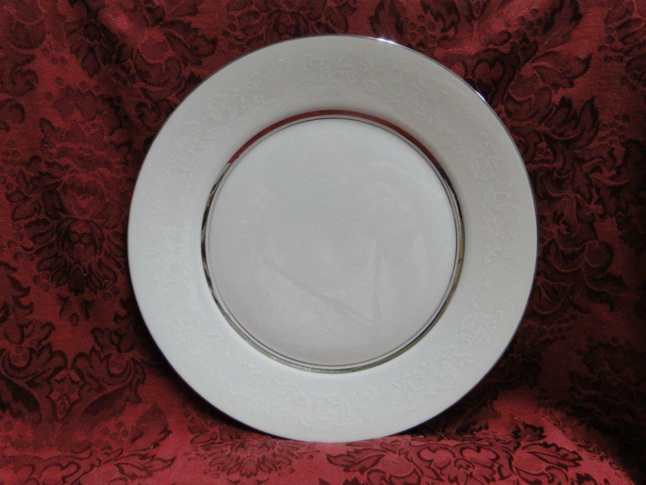 Oxford (Lenox) White Echo, Floral & Leaves, Platinum: Dinner Plate (s), 10 3/4"