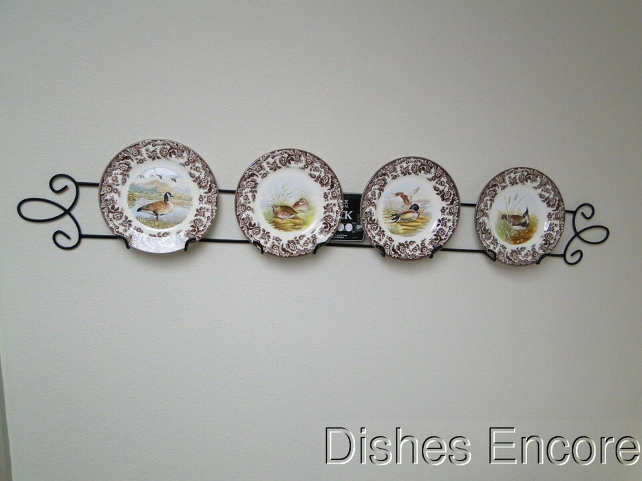 Tripar Augusta Horizontal Black Display Rack for Four 6 1/2" - 8 1/4" Plates 45"