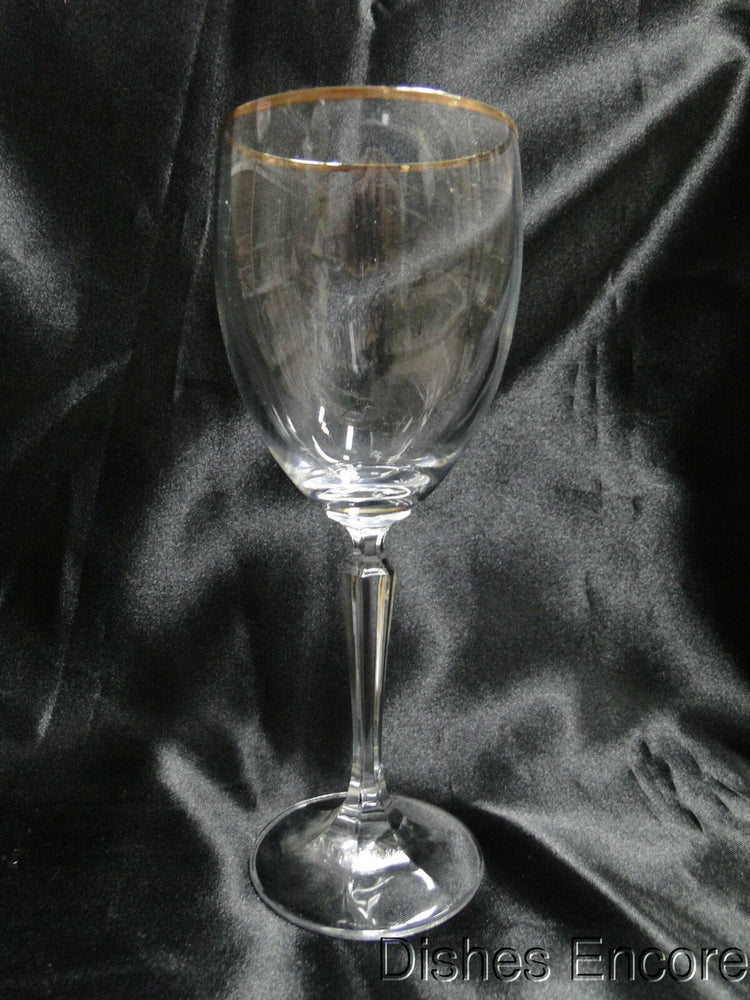 Gold Trim: Water or Wine Goblet, 8 3/8" Tall -- CR#085