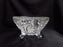 3 Toed Cut Glass Bowl w/ Spinning Stars and Thumbprint Edge, 6 3/4" - MG#102