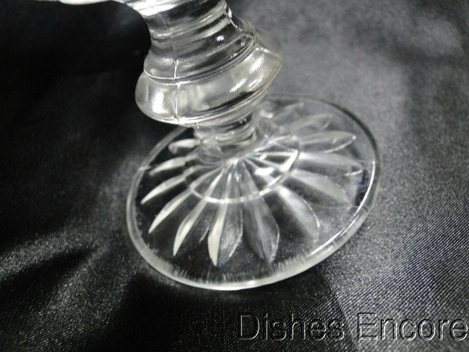 Pressed Glass Thumbprints & Wafer Stem: Water or Wine Goblet 5 1/2" - CR#027