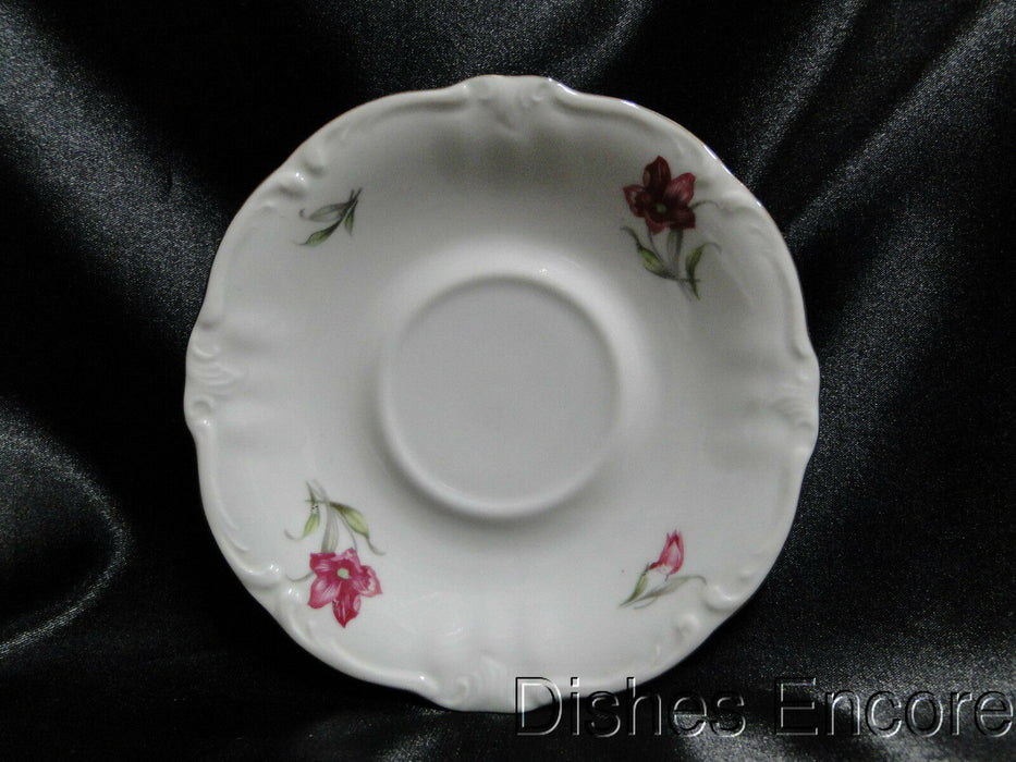 Winterling 84: Embossed Scrolls, Pink Flowers: Cup & Saucer Set (s), 2 1/8"