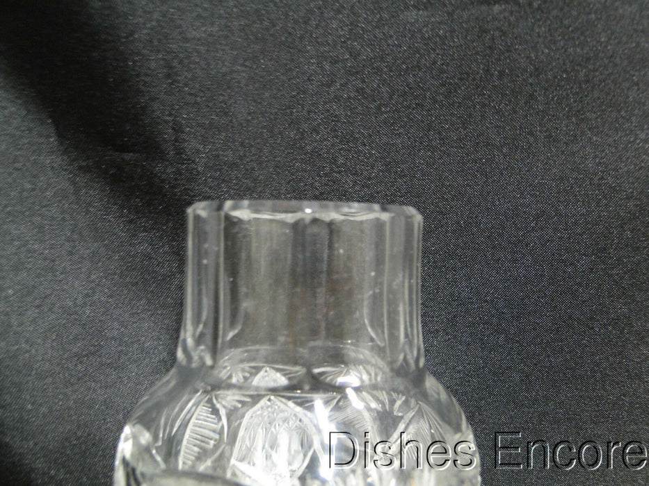 Clear w/ Cut Design: Hurricane Lamp Base, No Globe, 6", As Is  -- MG#111