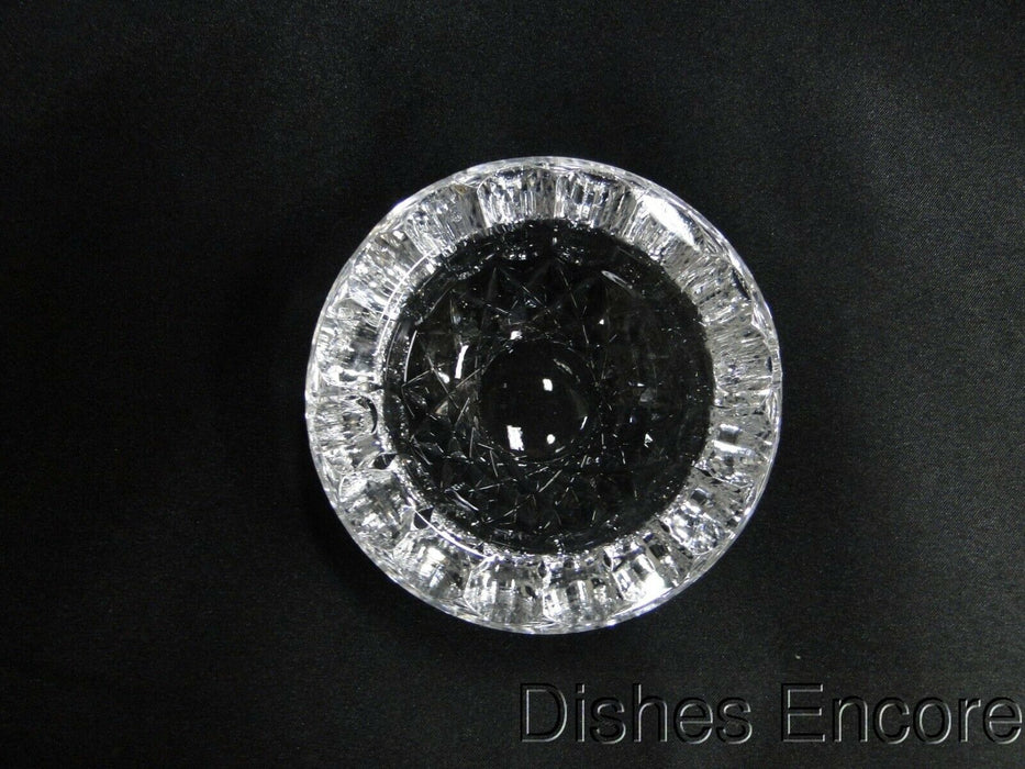Clear w/ Cut Circles & Diamonds: Round Two Slot Ashtray, 3 1/2" x 1 1/2", MG#171