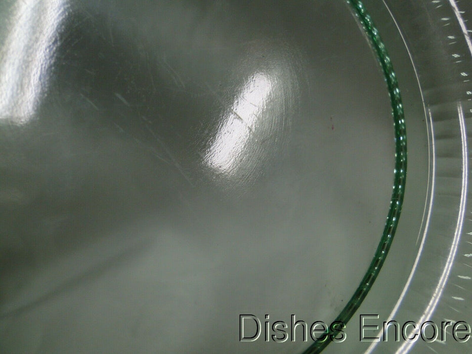 Vaseline Glass, Green, Ridged Border: Luncheon Plate (s), 8", CR#109