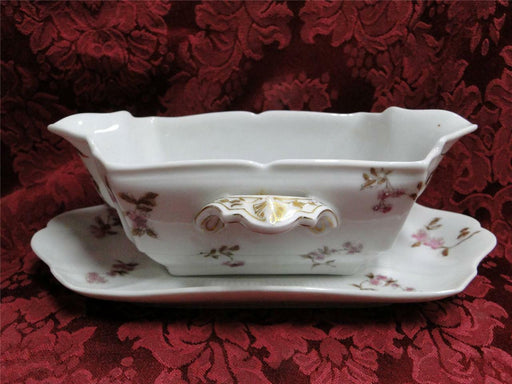 Haviland, Ch. Field (Limoges) Pink CHF 1649: Gravy Boat w/ Underplate, As Is