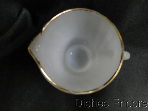 Anchor Hocking Swirl Golden Shell Milk Glass w/Gold: Creamer, 3 5/8" Tall