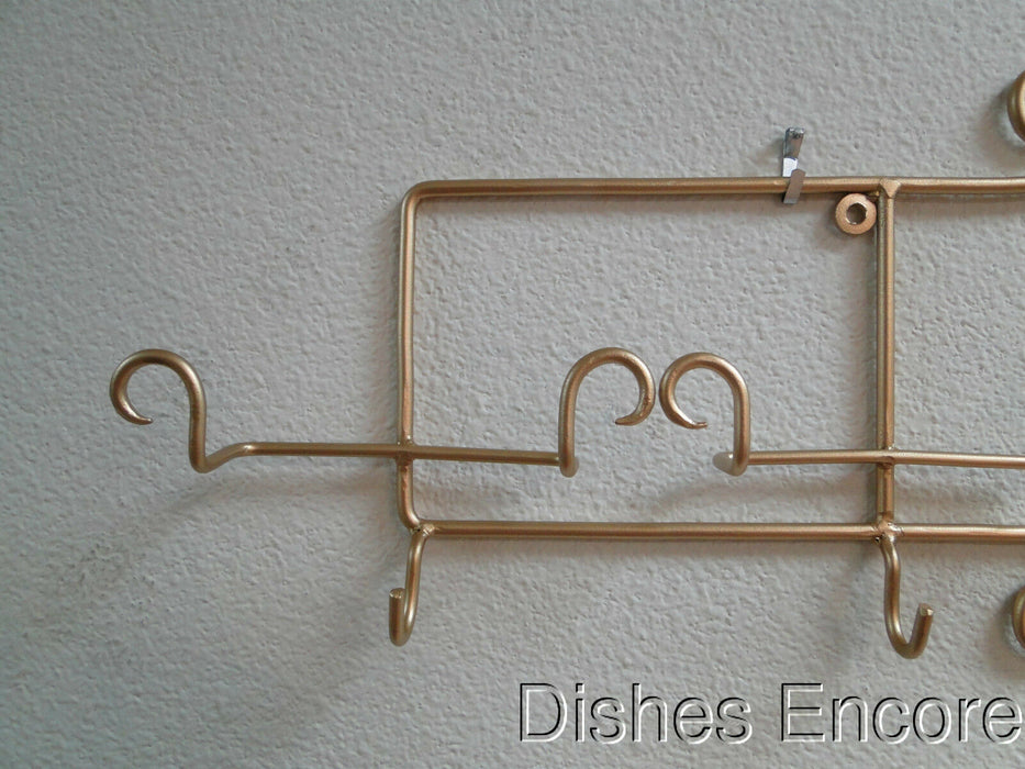 Bard's Horizontal Gold Metal Display Rack for Four Cup & Saucer Sets, 26"