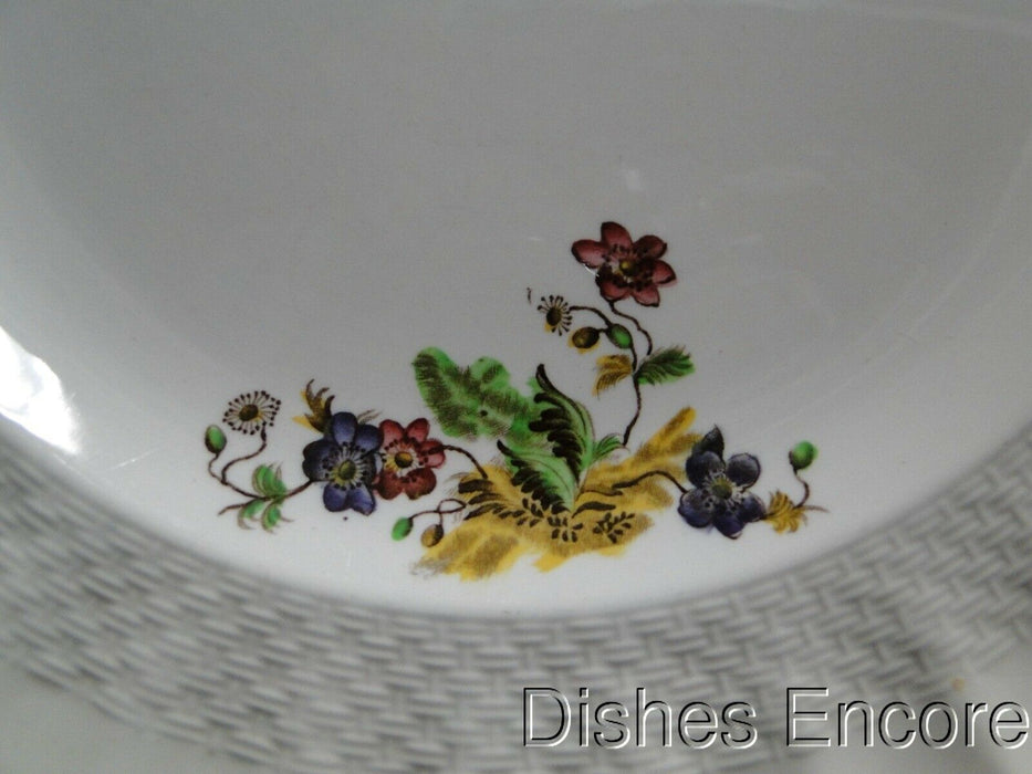 Spode Wicker Lane, Basket Weave, Florals: Dinner Plate, 10 1/2"