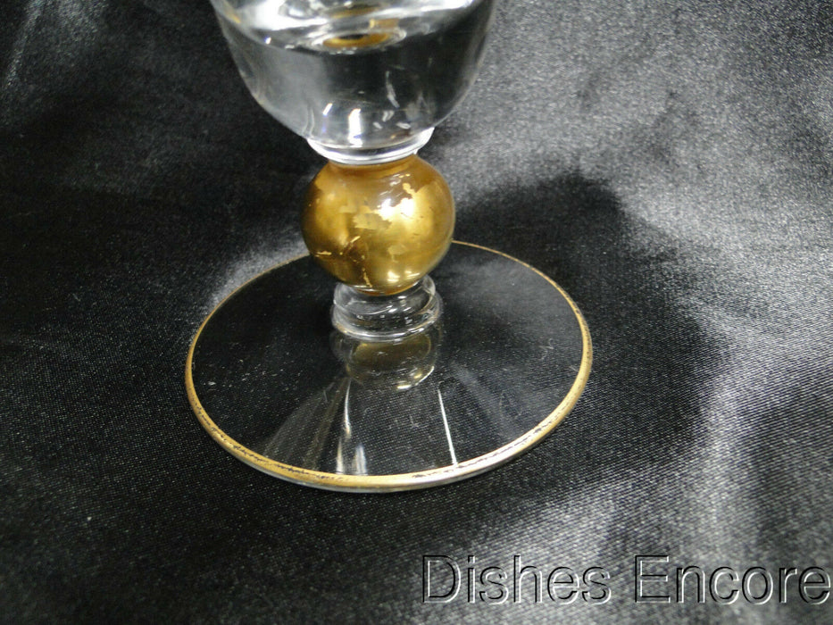 Gold Ball Stem, Gold Trim, "V" Shape: Iced Tea (s), 7 1/4" -- CR#084