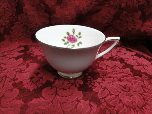 Royal Doulton Chateau Rose, Rose in Center, Gray Rim: Cup Only