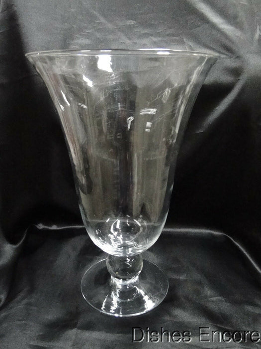 Clear w/ Smooth Body, Ball Stem: Vase (s), 13" Tall, Flaw on Edge -- MG#139