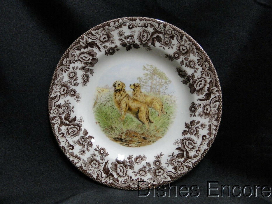 Spode Woodland Golden Retriever Hunting Dog: NEW Salad Plate (s), 7 3/4", Box