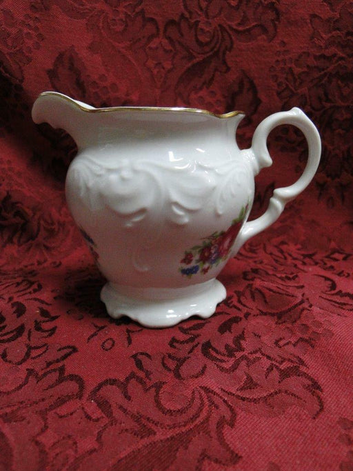 Wawel WAV11, Floral Sprays, Embossed Scrolls: Creamer / Cream Pitcher, 4"