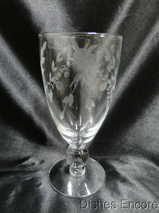 Clear w/ Etched Floral, Ball Stem: Iced Tea (s), 6 5/8" Tall - CR#031