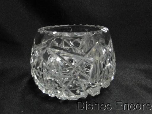 Clear w/ Cut Design, Thumbprint Edge: Rose Bowl, 2 3/8" x 3 5/8"  -- MG#113