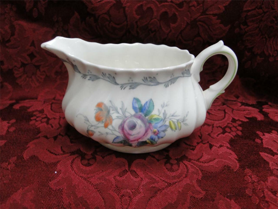 Royal Doulton The Chelsea Rose, Gray Scroll, Floral: Creamer / Cream Pitcher