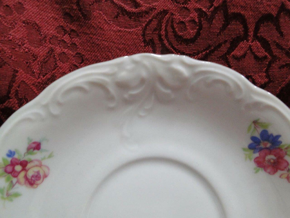 Wawel WAV11, Floral Sprays, Embossed Scrolls: Cup & Saucer Set (s), 2 5/8"