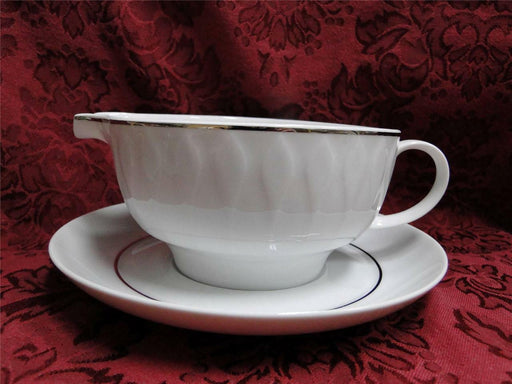 Thomas China Platinum Band, Lanzette Shape: Round Gravy w/ Separate Underplate