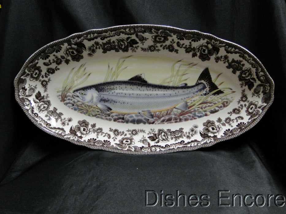 Spode Woodland King Salmon Fish: NEW Oval Platter, 18 1/2", Box
