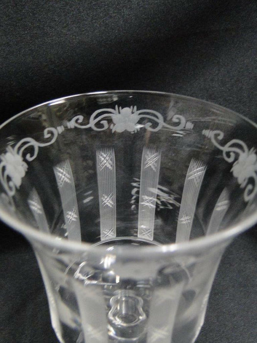 Hawkes 9-2, Cut Vertical Lines & X's: Water or Wine Goblet, 6 1/2" Tall