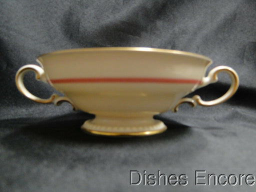 Rosenthal R768, Peach/Rose Band & Center, Floral Urn: Cream Soup & Saucer Set